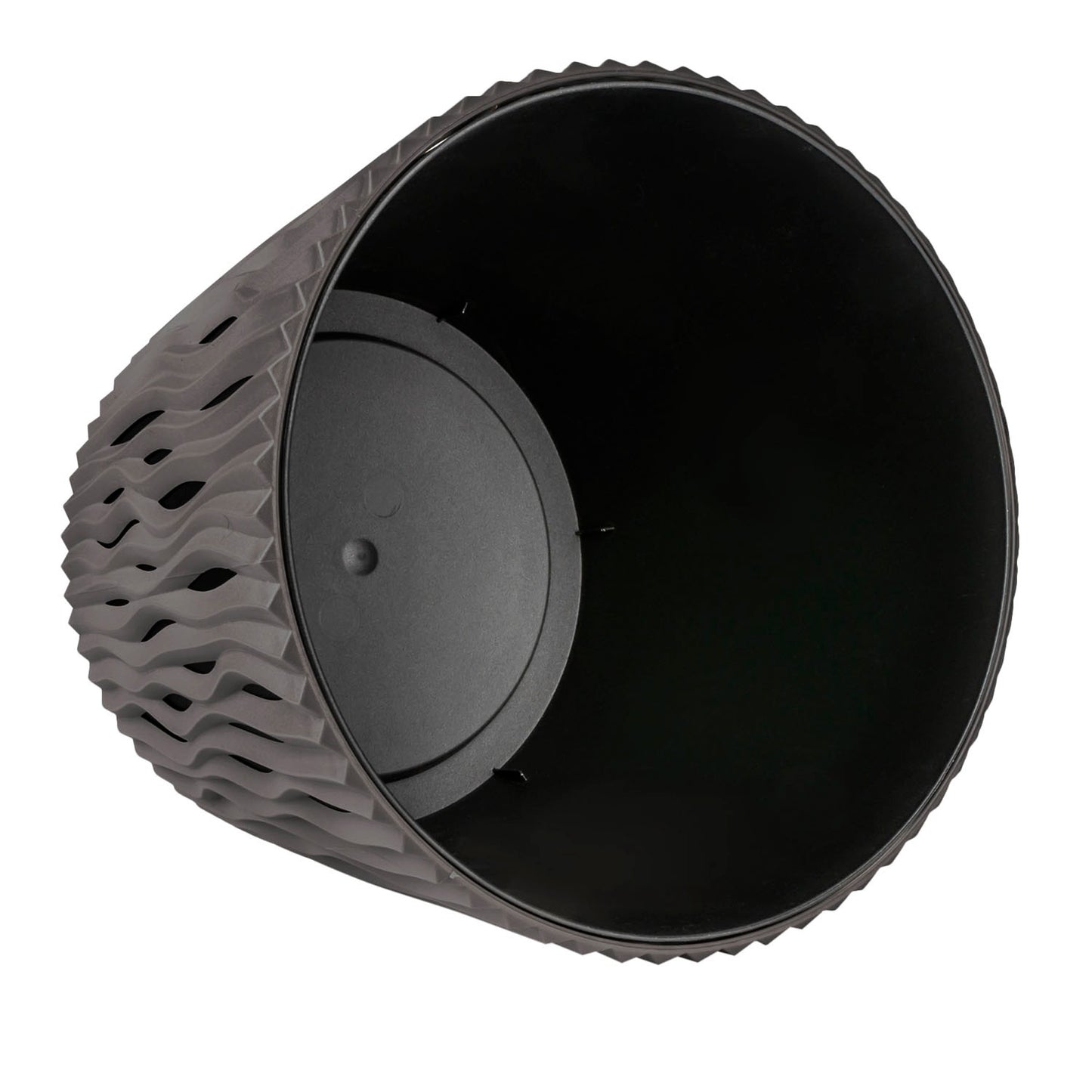 Maceta Redonda De Plastico Sandy Round En Color Gris 12 (largo) X 12 (ancho) X 11,1 (alto) Cm