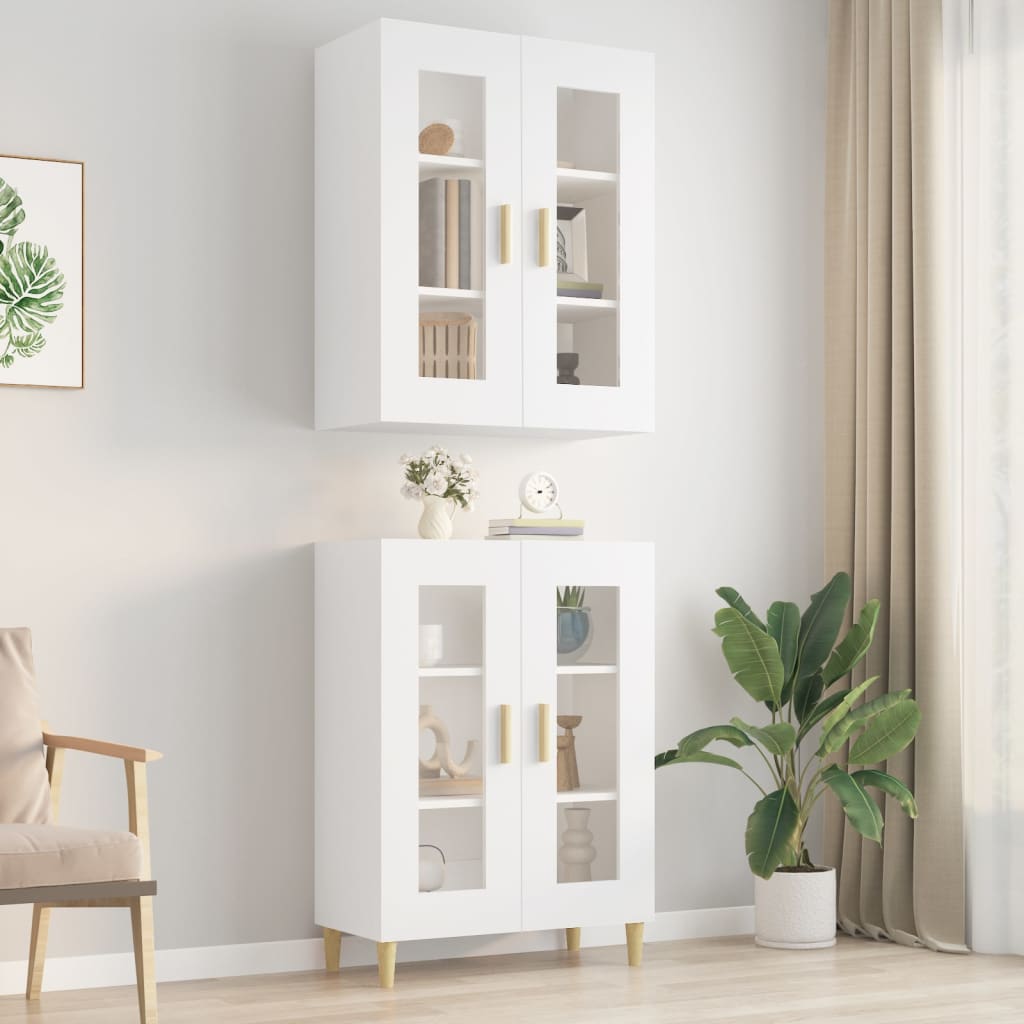 Armario De Pared Colgante Blanco 69,5x34x90 Cm / Vetonek_1