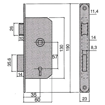 Cerradura Ucem 6134-hl/45_1