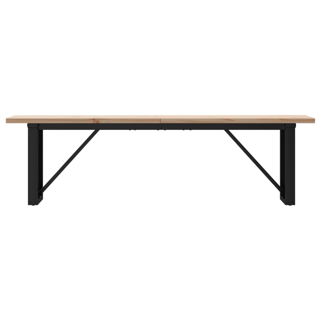 Mesa De Centro Marco O Madera Maciza Pino Y Acero 160x40x45,5cm_2