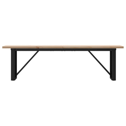 Mesa De Centro Marco O Madera Maciza Pino Y Acero 160x40x45,5cm_2