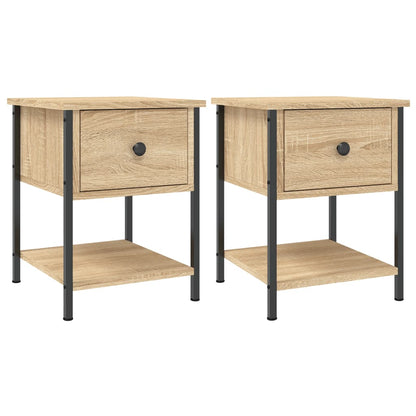Mesita Noche 2 Uds Madera Ingeniería Roble Sonoma 34x35,5x45 Cm_0