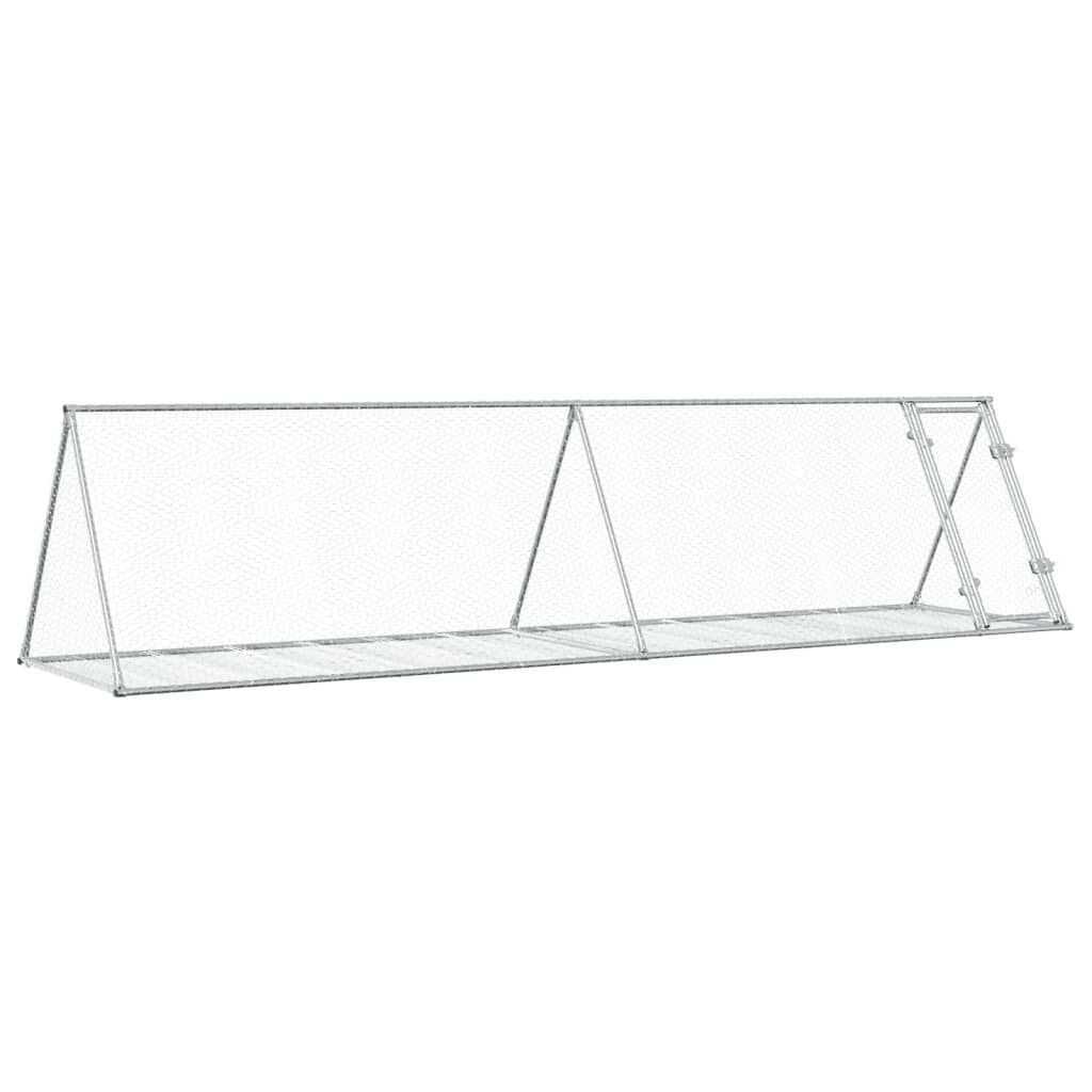 Vidaxl Conejera Acero Galvanizado Plateado 400x105x91 Cm_0
