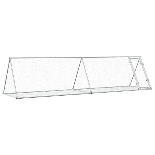 Vidaxl Conejera Acero Galvanizado Plateado 400x105x91 Cm_0