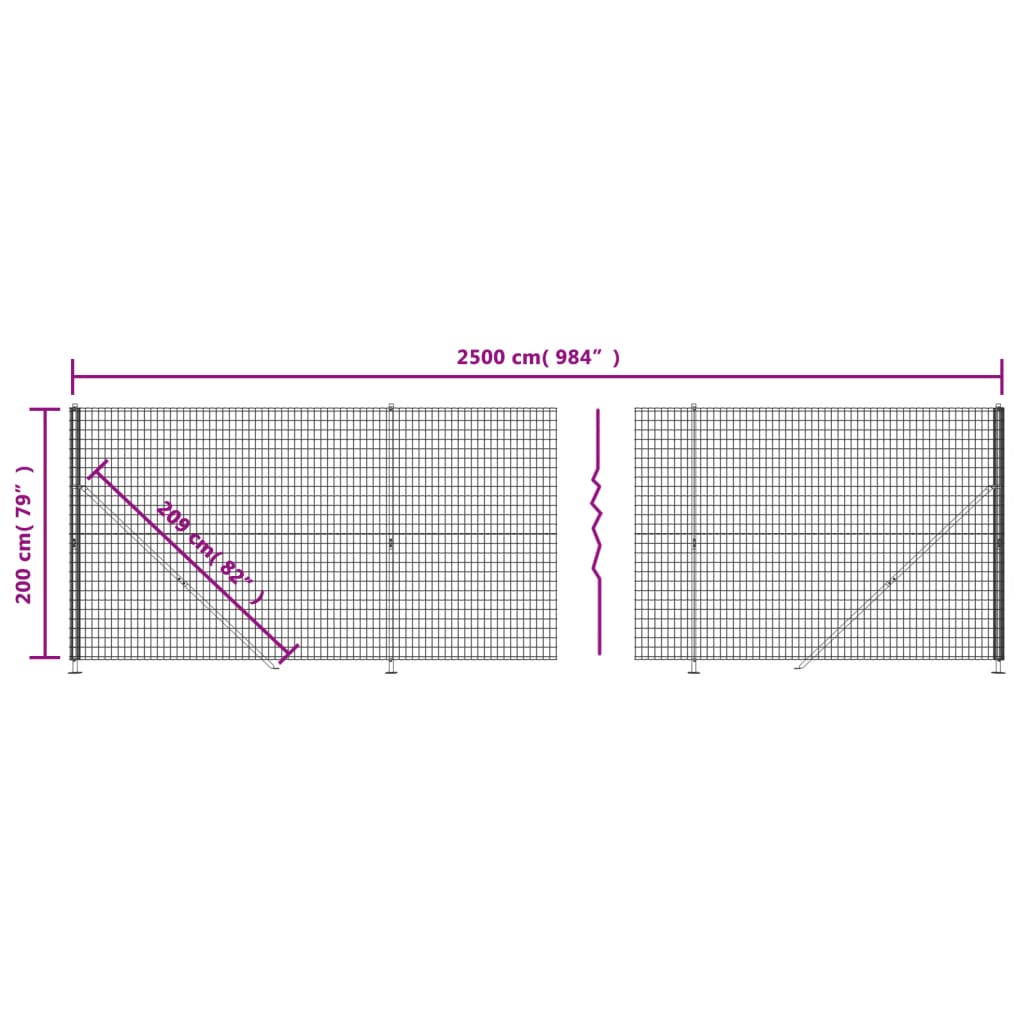 Cerca De Alambre Con Brida Gris Antracita 2x25 M / Vetonek_2