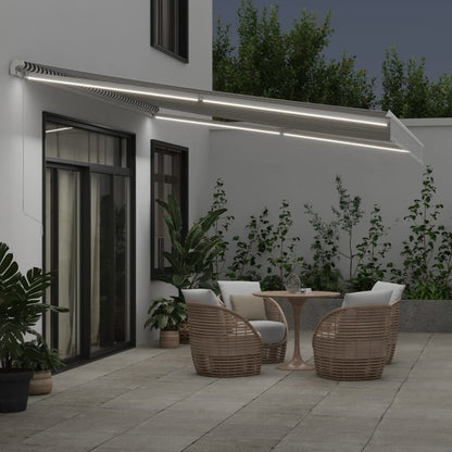 Toldo Retráctil Manual Luz Led Antracita Y Blanco 450x350 Cm_2