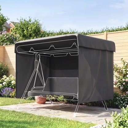 Outsunny Funda Balancín Jardín Con Cremallera 215x155x150 Cm Gris Oscuro_1