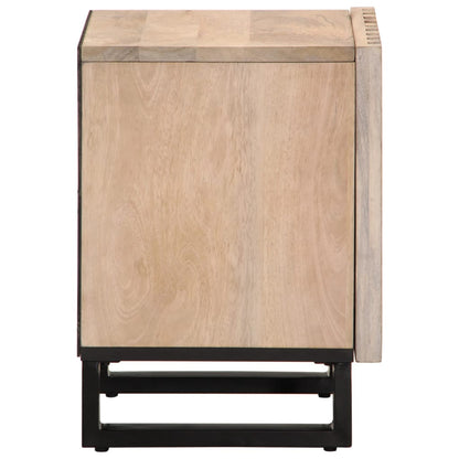 Mesitas De Noche 2 Uds Madera De Mango Blanqueado 40x34x46 Cm_3