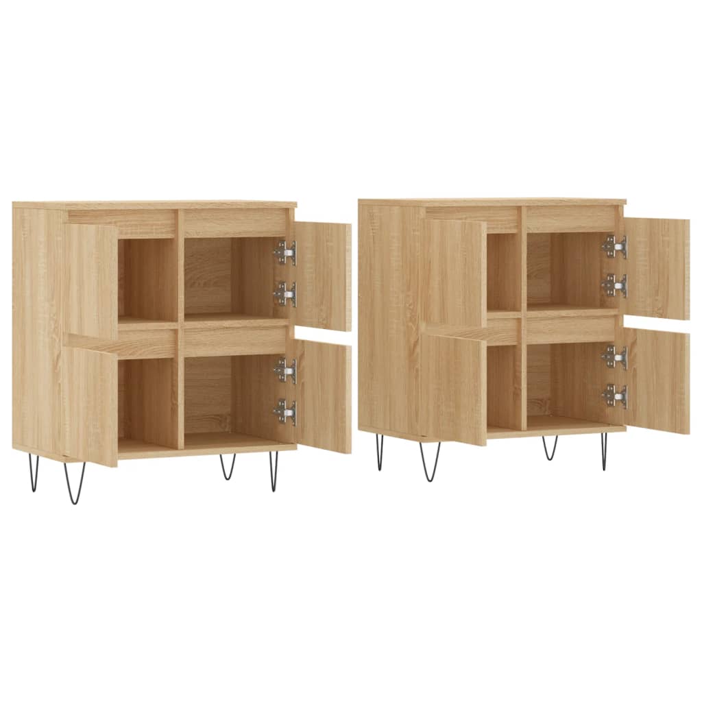 Aparadores 2 Uds Madera Contrachapada Color Roble Sonoma_3