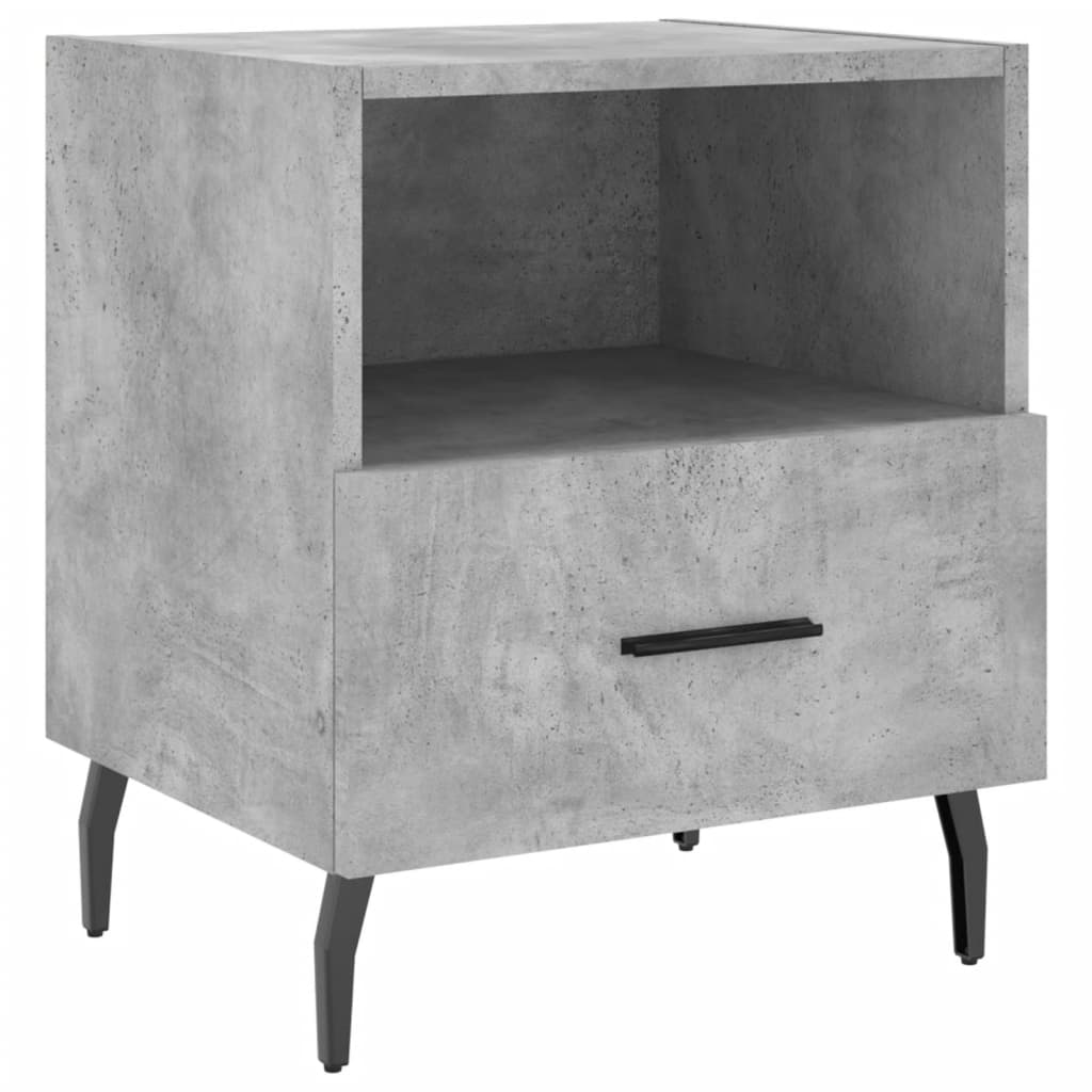 Mesita Noche 2 Uds Madera Ingeniería Gris Hormigón 40x35x47,5cm_4
