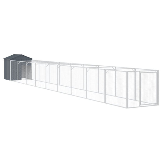 Vidaxl Caseta Perros Con Tejado Acero Galvanizado Gris 117x1017x123 Cm_0