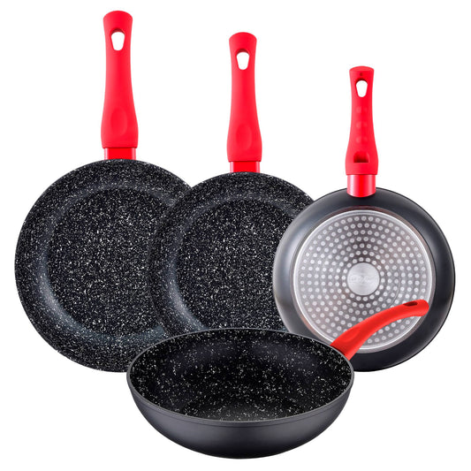 San Ignacio - Set 4pc Sarten, Con Revestimiento Antiadherente (24, 26, 28, Y Sartén Wok 26) Aluminio Forjado Induccion Energy_0
