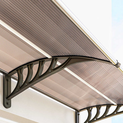Outsunny Tejadillo De Protección 303x96 Cm Para Puertas Y Ventanas Marrón_3