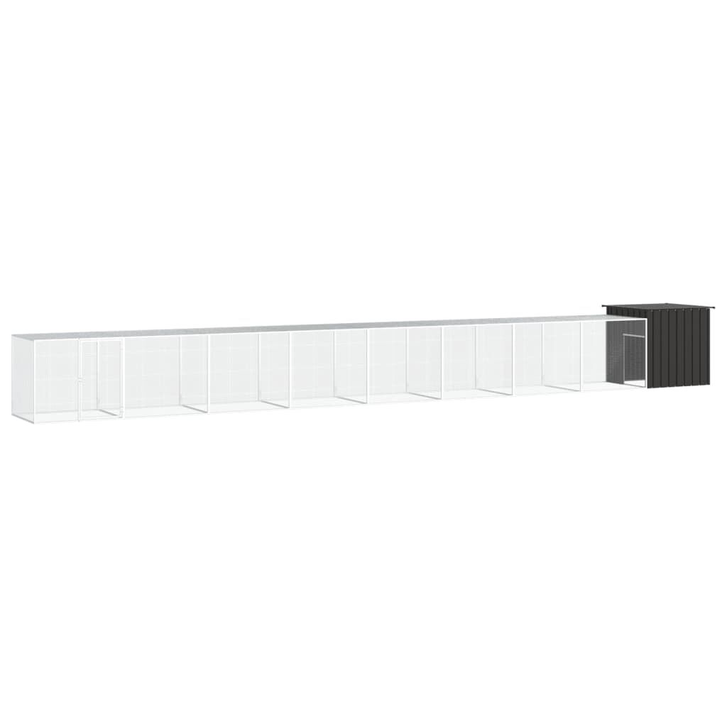 Vidaxl Jaula De Gallinas Acero Galvanizado Antracita 900x91x100 Cm_0