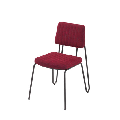 Silla Lona Granate Y Negra - Diseño Minimalista 55x60x95cm - Well Home_0