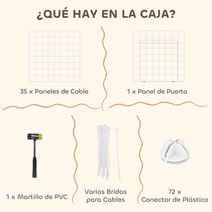 Pawhut Jaula Para Animales Pequeños Forma Personalizable 146x73x73 Cm Blanco_5