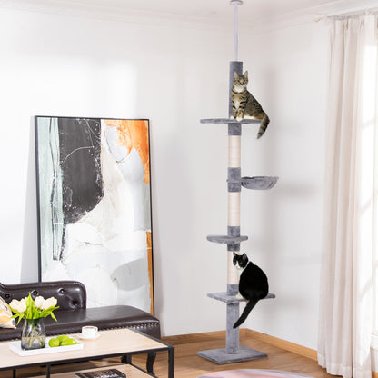 Pawhut Árbol Rascador Para Gatos De 230-260 Cm_1