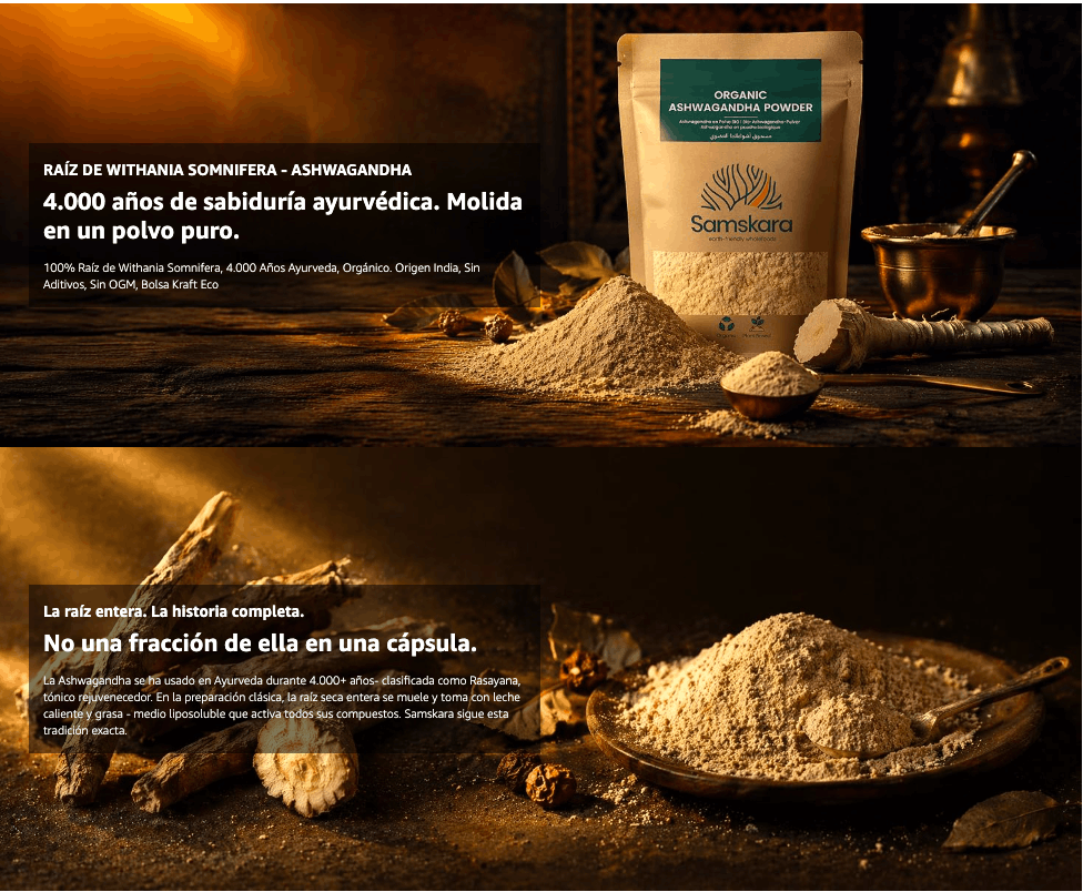 Ashwagandha En Polvo Bio - 1kg | Superalimento Ecológico Vegano Para Batidos, Smoothies Y Zumos, Sin Azúcares Añadidos_5