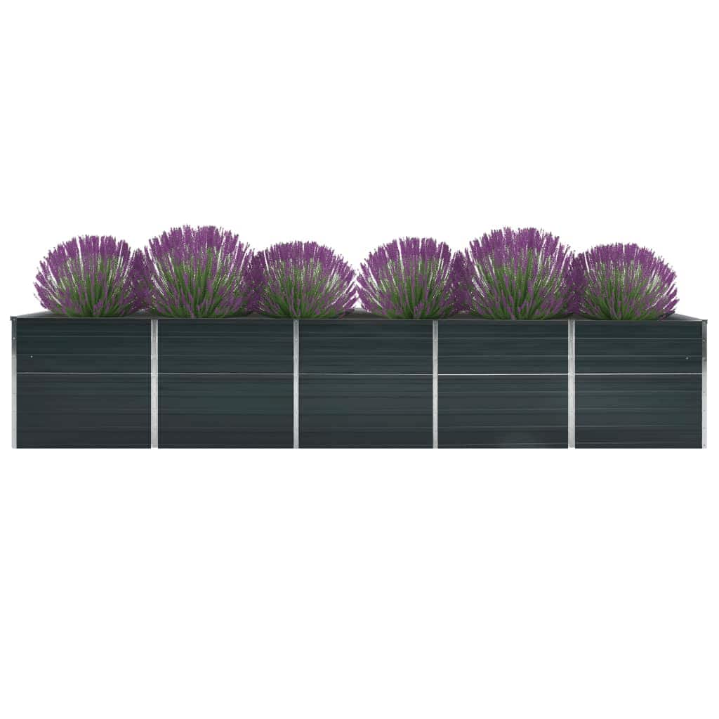 Arriate De Jardín De Acero Galvanizado Antracita 400x80x77 Cm_3