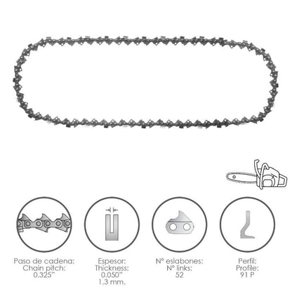 Cadena Motosierra 0.325 / 0.050 1,3 Mm. / 66 Eslabones / 91 P_0