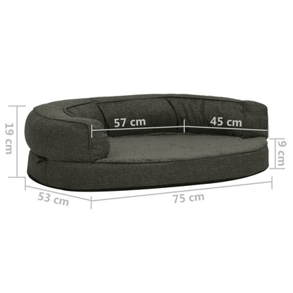 Vidaxl Colchón Para Cama De Perro Ergonómico Gris Oscuro 75x53 Cm_2