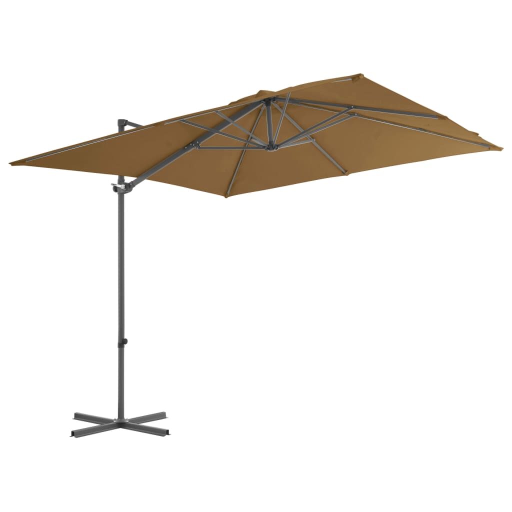 Vidaxl Sombrilla De Jardín Con Base Portátil Gris Taupe_1