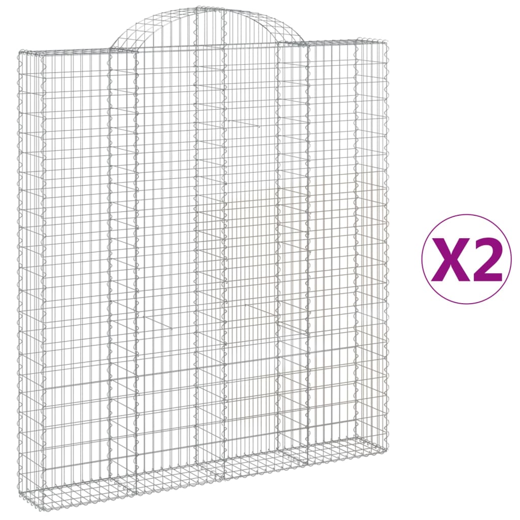 Cestas De Gaviones 2 Uds Forma De Arco Hierro 200x30x220/240 Cm_0