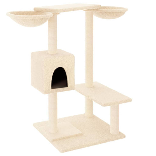 Vidaxl Rascador Para Gatos Con Postes Para Rascar Color Crema 82 Cm_0