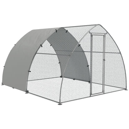 Pawhut Gallinero Para Exterior 304x375x220 Cm Cubierta De Tela Oxford Plata_0