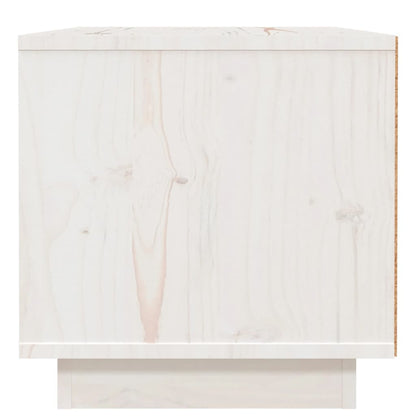 Mesita De Noche Madera Maciza De Pino Blanco 40x34x35 Cm_4