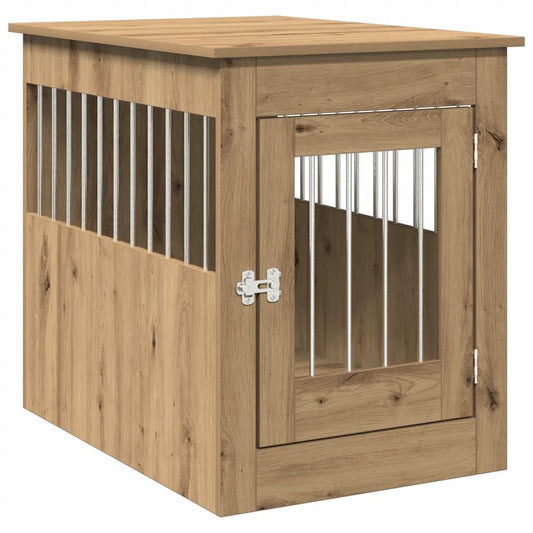Jaula Para Perros Madera Ingeniería Roble Artesanal 55x80x68 Cm_0