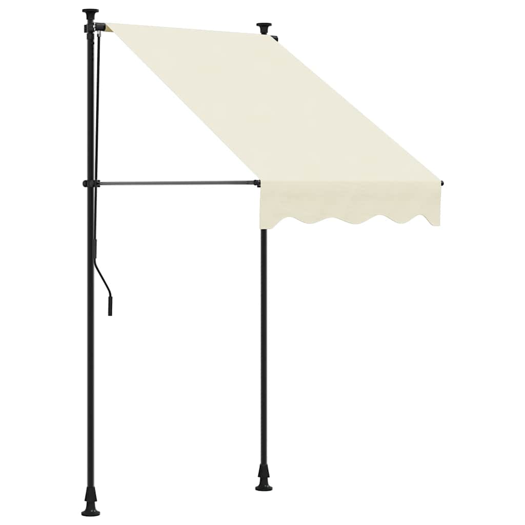 Toldo Retráctil De Tela Y Acero Crema 100x150 Cm_0
