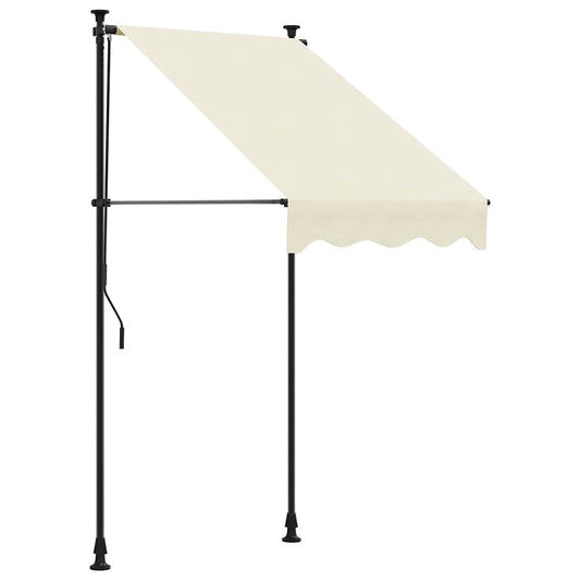 Toldo Retráctil De Tela Y Acero Crema 100x150 Cm_0