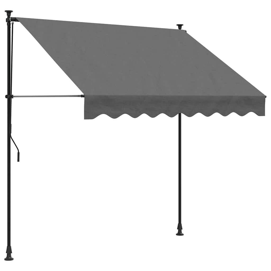 Toldo Retráctil De Tela Y Acero Gris Antracita 200x150 Cm_0