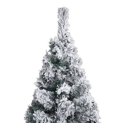 Vidaxl Árbol De Navidad Delgado Con Nieve Pvc Verde 180 Cm_3