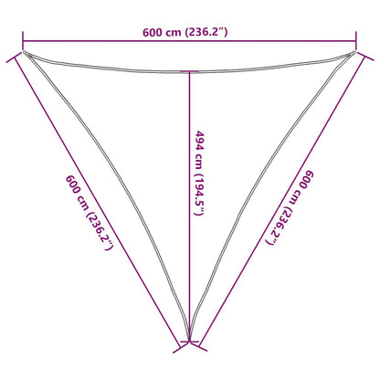 Vidaxl Toldo De Vela Triangular Hdpe Amarillo 160 G/m² 6x6x6 M_2
