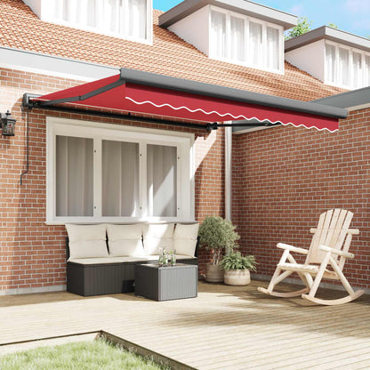 Toldo Retráctil Rojo 350 X 250 X 165 Cm Tela Y Metal_2