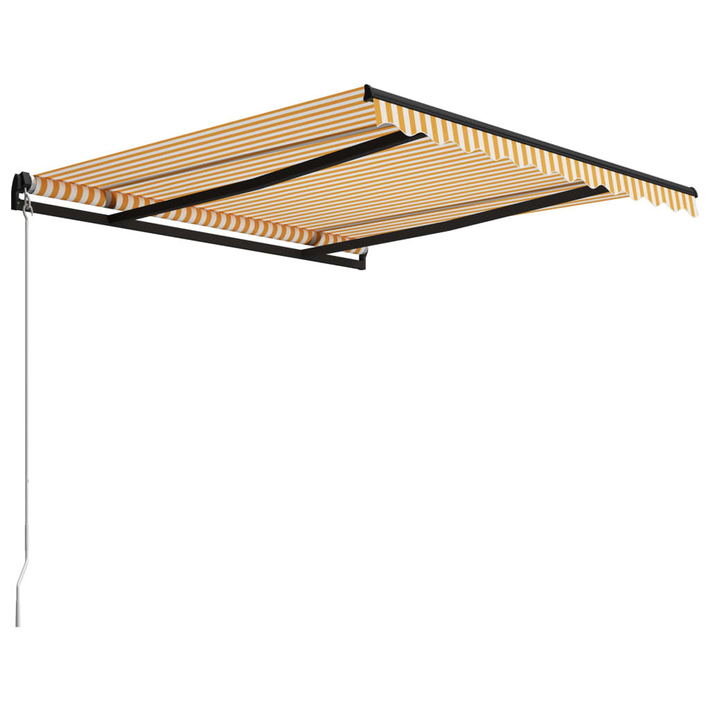 Toldo Manual Retráctil Amarillo Y Blanco 300x250 Cm_2