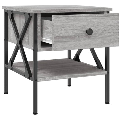 Mesita De Noche Madera De Ingeniería Gris Sonoma 40x42x45 Cm_4