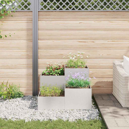 Maceta Para Jardín Plateado 80 X 80 X 60 Cm Acero Inoxidable_3