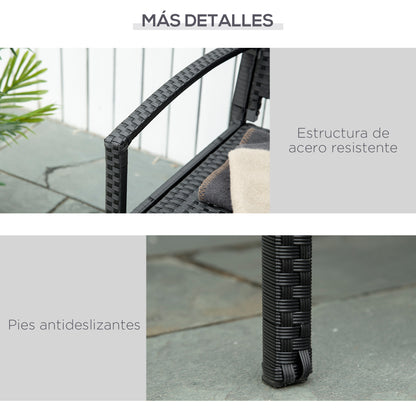 Outsunny Banco Jardín Lounge Silla 2 Plazas Mueble Exterior Terraza 2 Plazas_5