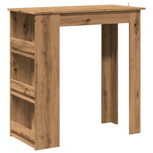 Mesa Bar Con Estante Almacenaje Roble Artisan 102x50x103,5 Cm_0
