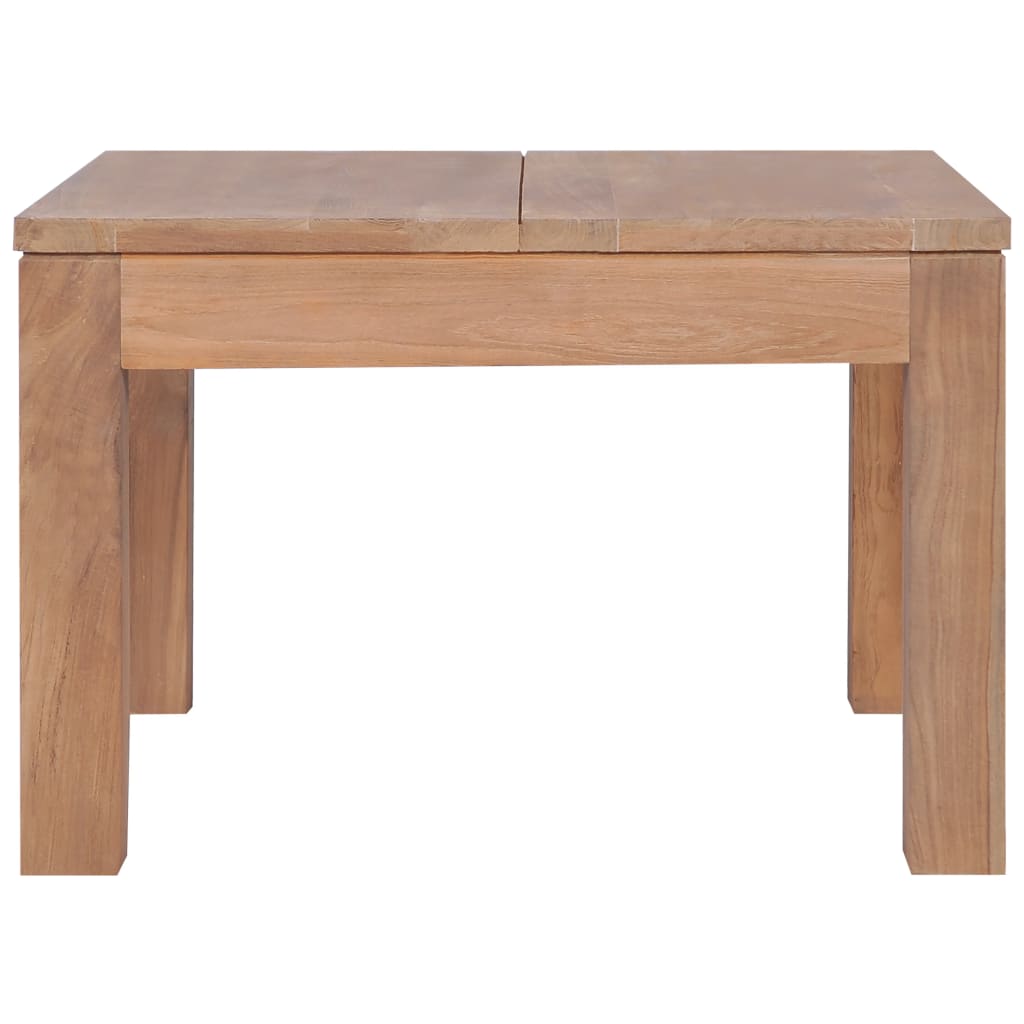 Mesa De Centro Madera Teca Maciza Acabado Natural 60x60x40 Cm_1