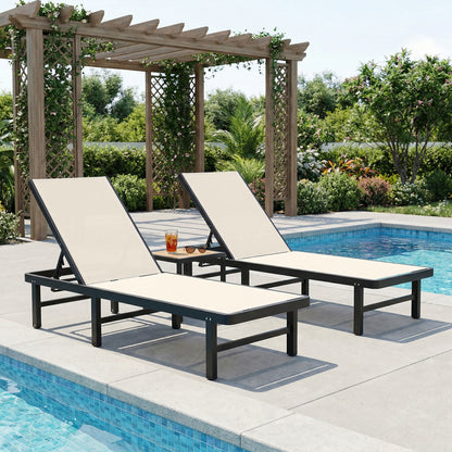 Outsunny Set De 2 Tumbonas De Jardín Exterior Reclinables Con Ruedas Beige_3