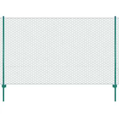 Valla De Malla De Alambre Con Postes De Acero 25x2 M Verde / Vetonek_0