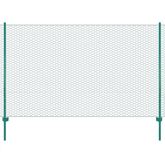 Valla De Malla De Alambre Con Postes De Acero 25x2 M Verde / Vetonek_0