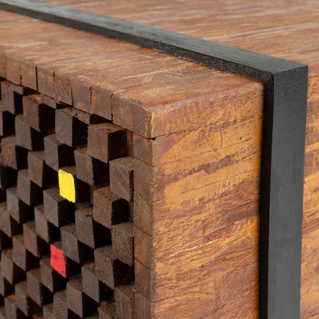 Mesa Auxiliar De Madera De Teca 60x60x38 Cm_3
