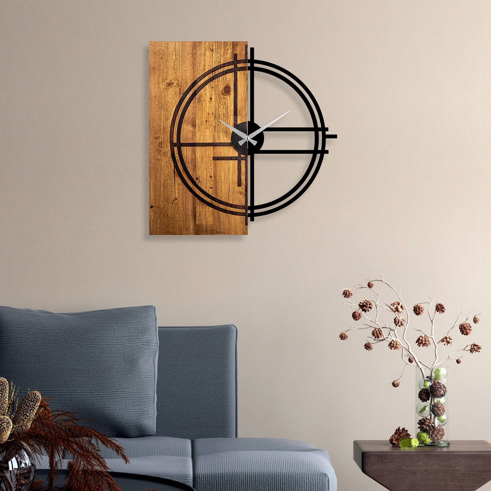 Reloj De Pared Madera Circular_4