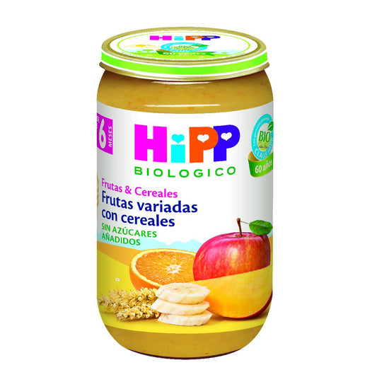 Tarrito de frutas variadas con cereales bio +6 meses HiPP 190 g