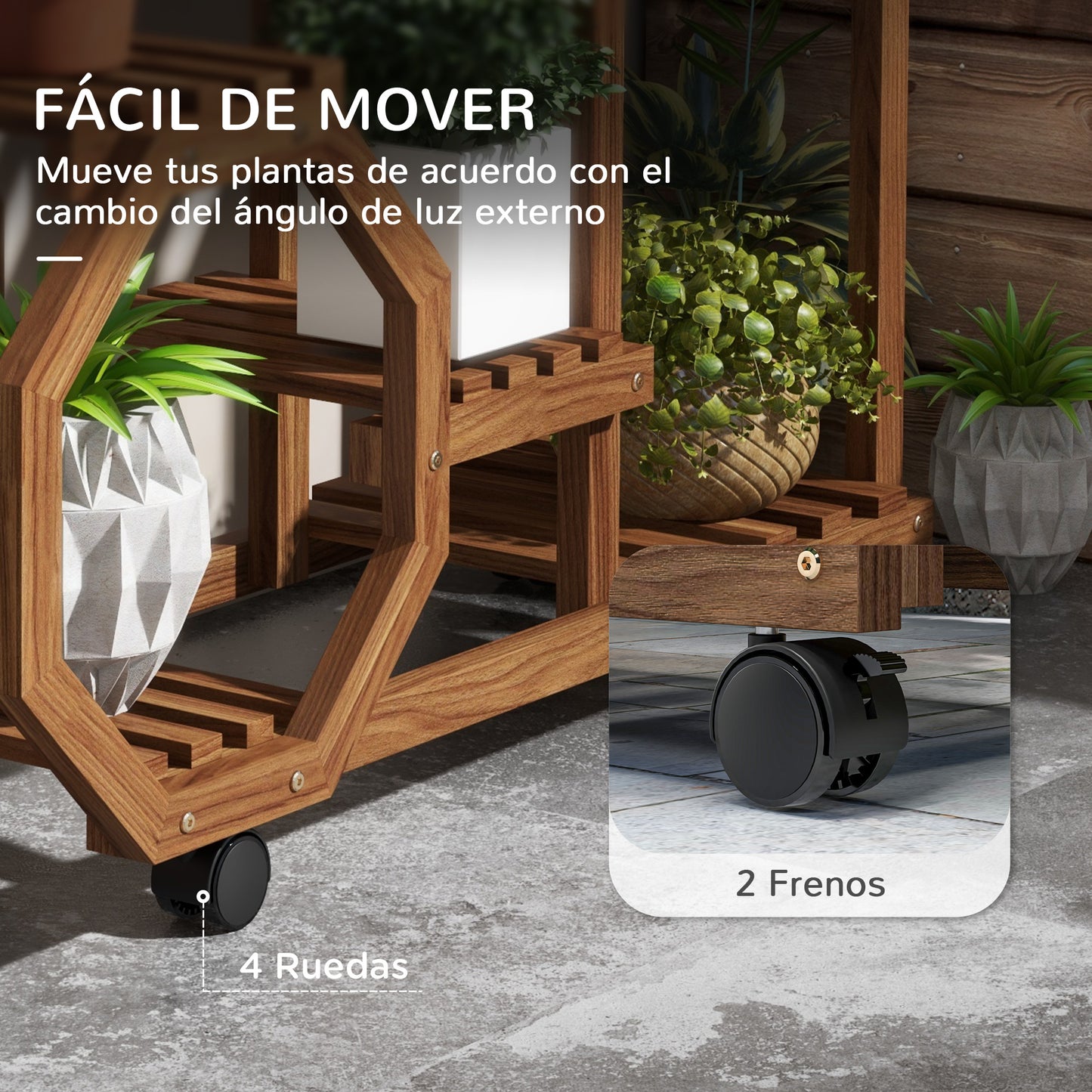 Outsunny Estantería Para Plantas De 5 Niveles 86x30x102 Cm Carbonizado_4